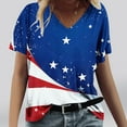 thumbnail image 1 of Busydd Womens Tops Independence Day Short Sleeve V Neck Summer Tops Fashion Casual Patriotic Stars and Stripes Tee Tops American Flag Graphic Tees, 1 of 4