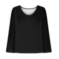 thumbnail image 1 of Busydd Womens Tops Solid Color Cotton Linen Shirts Long Sleeve Round Neck Summer Tops Loose Fit Plus Size Blouses Fashion Casual Comfort Tee Tops Classic Oversized Tops for Women,S-5XL, 1 of 7