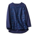 thumbnail image 1 of Busydd Womens Tops Spring Long Sleeve V Neck Cotton and Linen Shirts Solid Color Embroidered Blouses Tops Summer Casual Loose Tee Tops for Trendy,Plus Size Tops for Women Sizes S-3XL, 1 of 6
