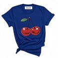 thumbnail image 1 of Busydd Womens Tops Stylish Cherries Graphic Tee Shirts Round Neck Short Sleeve Summer Tops Regular Casual T-Shirts for Women, 1 of 4