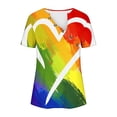 thumbnail image 1 of Busydd Womens Tops Summer V Neck Short Sleeve T-Shirts Tie Dye LGBT Pride Shirts Casual Loose Button Equality Blouses Fashion Funny Graphic Tee Tops Plus Size Tops for Women S-5XL, 1 of 5