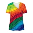 thumbnail image 1 of Busydd Womens Tops Summer V Neck Short Sleeve T-Shirts Tie Dye LGBT Pride Shirts Casual Loose Button Equality Blouses Fashion Funny Graphic Tee Tops Plus Size Tops for Women S-5XL, 1 of 5