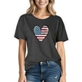thumbnail image 1 of Busydd Womens Tops Trendy USA Print T Shirts for Women Casual Round Neck Short Sleeve Cotton Summer Tops 4th of July Independence Day Patriotic Tees L, 1 of 3