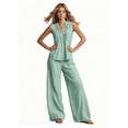 thumbnail image 1 of Busydd Womens Two Piece Sets Sleeveless V Neck Button Tanks and Loose Wide Leg Pants Solid Color Womens Lounge Set XL, 1 of 9