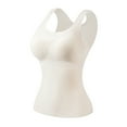 thumbnail image 1 of Busydd Womens Undershirts Built in Bra Casual Solid Color Ribbed Tank Top for Women Fashion Comfy Sleeveless Round Neck Women's Thermal Underwear M, 1 of 8