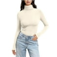 thumbnail image 1 of Busydd Womens Undershirts Casual Slim Turtleneck Long Sleeve Shirts for Women Fashion Versatile Solid Color Ladies Tops and Blouses S, 1 of 6