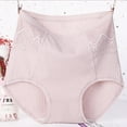 thumbnail image 1 of Busydd Womens Underwear Solid Color Lace Ribbed Patchwork High Waisted Hipster Panties Comfort Smooth Cotton Bikini Briefs Full Coverage Menstrual Period Underwear Plus Size Underwear XL-6XL, 1 of 3