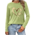thumbnail image 1 of Busydd Womens Valentines Day Shirt Trendy Love Heart Graphic Valentines Shirts Casual Comfy Long Sleeve Round Neck Tee Tops Valentines Day Gifts for Women, 1 of 5