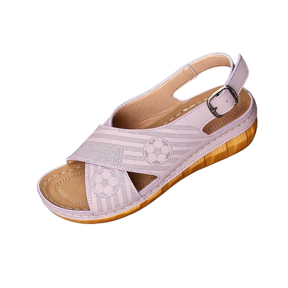 Busydd Womens Wedge Sandals Comfortable Criss Cross Strap Ladies Sandals Casual Summer Solid Color Women's Sandals 40