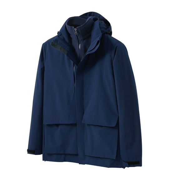 Busydd Womens Winter Coats Zip Up Hooded Ski Jacket Solid Color Detachable Fleece Lined Jacket Windproof Winter Jackets for Women Plus Size Rain Jacket Rain Coats with Pockets S-5XL