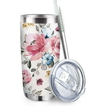 Busyhead Floral Flowers 20 oz Stainless Steel Tumbler