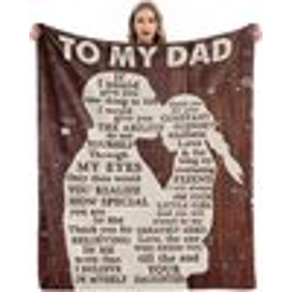 Busyhead Sentimental To My Dad Flannel Throw, 50" x 60"
