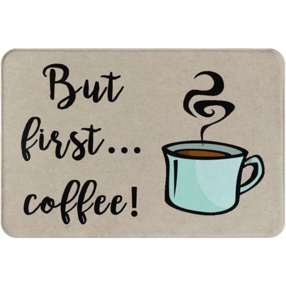 But First Coffee Doormat,Funny Doormat, Welcome Doormat,Home Decor Area Rugs Coral Velvet Rug 17x30