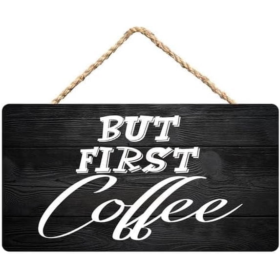 Humorous Irish Signs But First Coffee Funny Wooden Sign, Home Bedroom Wall Art for Coffee ...