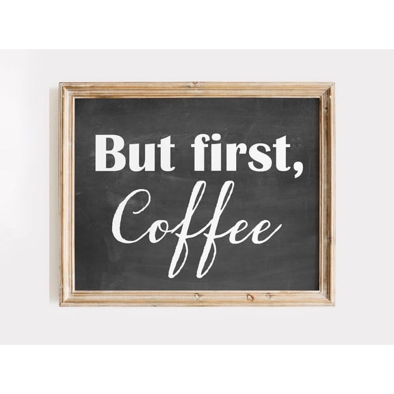 But First Coffee Handmade Linen Texture Wall Art Print, Striking Kitchen And Dining Theme For Cafe, Kitchen And Dining Room Decor