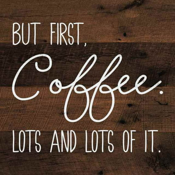 But First Coffee Rustic Looking Inspiration Cafe Wood Sign Wall Décor Gift 8 x 8 Wood Sign B3-08080061046
