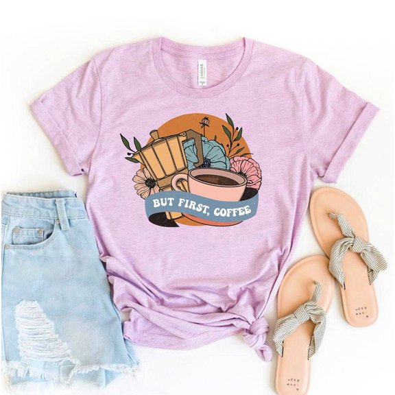 But First Coffee T-Shirt, Coffee Lovers Shirt, Mom Tee, Coffee , Coffee Life Line Shirt, Party Tee, Women'S Top, Birthday Tshirt All Size S-5XL