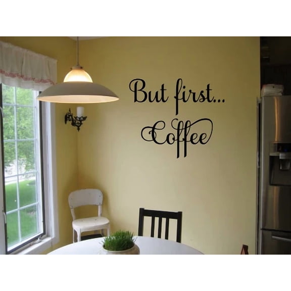 But First Coffee Vinyl Wall Decal Kitchen House Decor Sign Lettering Sticker