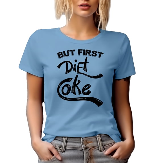 But First Diet Coke, Soda Lover, Baby Blue T-Shirt, 3XL