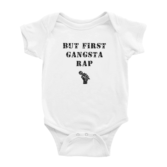 But First Gangsta Rap Cute Baby Rompers Boy Girl Newborn Clothes Unisex