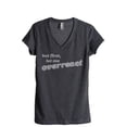 thumbnail image 1 of But First Let Me Overreact Women's Fashion Relaxed V-Neck T-Shirt Tee Charcoal Grey 2X-Large, 1 of 3