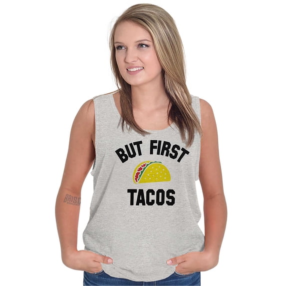 But First Tacos Tuesday Funny Food Tank Top T Shirts Men Women Brisco Brands M