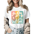 thumbnail image 1 of But God Floral Bow Christian Graphic Tees Womans Tshirt Shirts Black White S-5XL Tops, 1 of 4