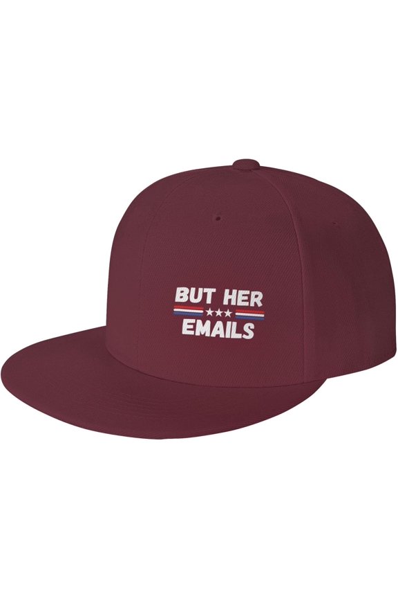 But Her Emails Hat Snapback Baseball Cap Funny Flat Brim Visor Hats for Men Women