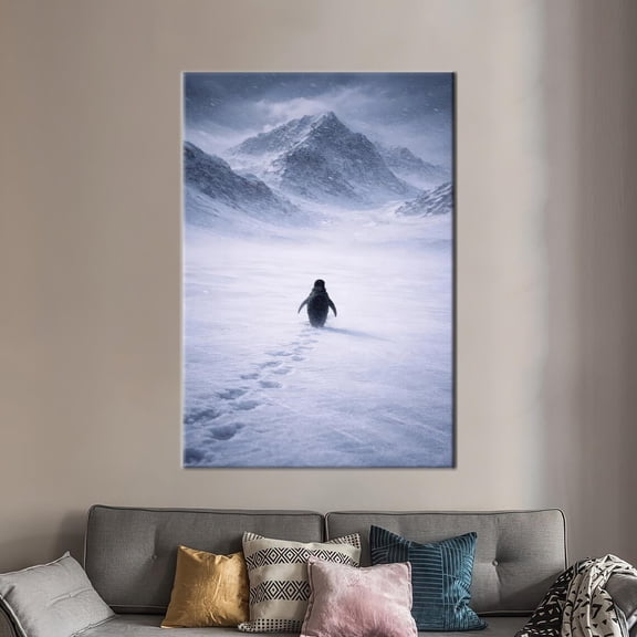 But Why Penguin Poster, Nihilist Animal Decor, Unframed Paper Poster 8x10in