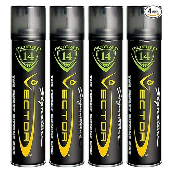 Butane Gas Refill 320mL - 4 Pack | KGM 14x Filtered Fuel | Quintuple Refined Butane for Lighters & Stoves | USA Shipping Only