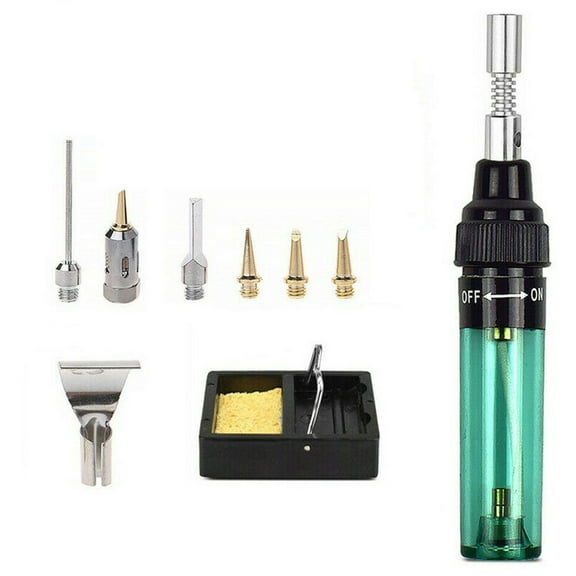 Butane Gas Soldering Iron Cordless Welding Torch Pen Tool Kit + Accessory Set