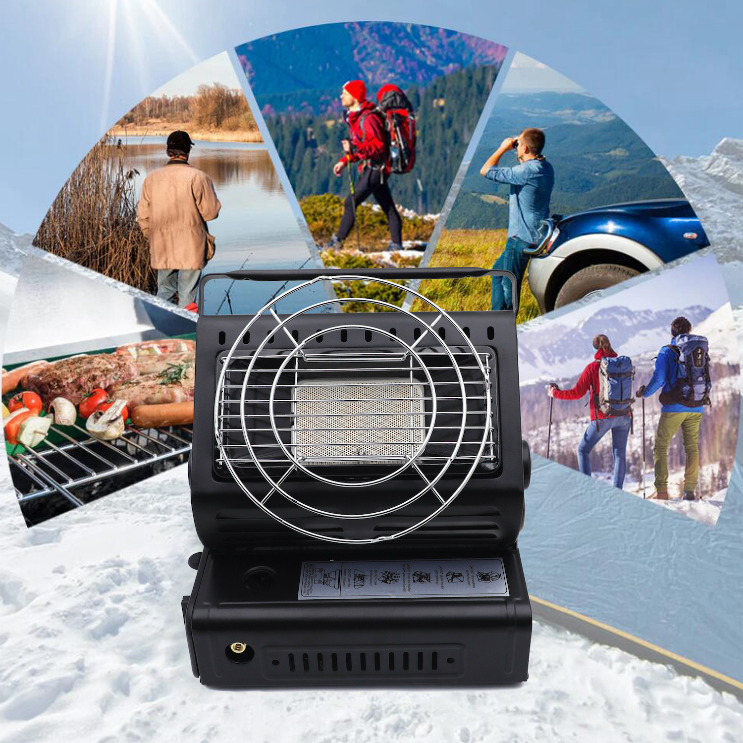 Butane LP Gas Ceramic Heater Burner Warmer For Camping Heating Cooking