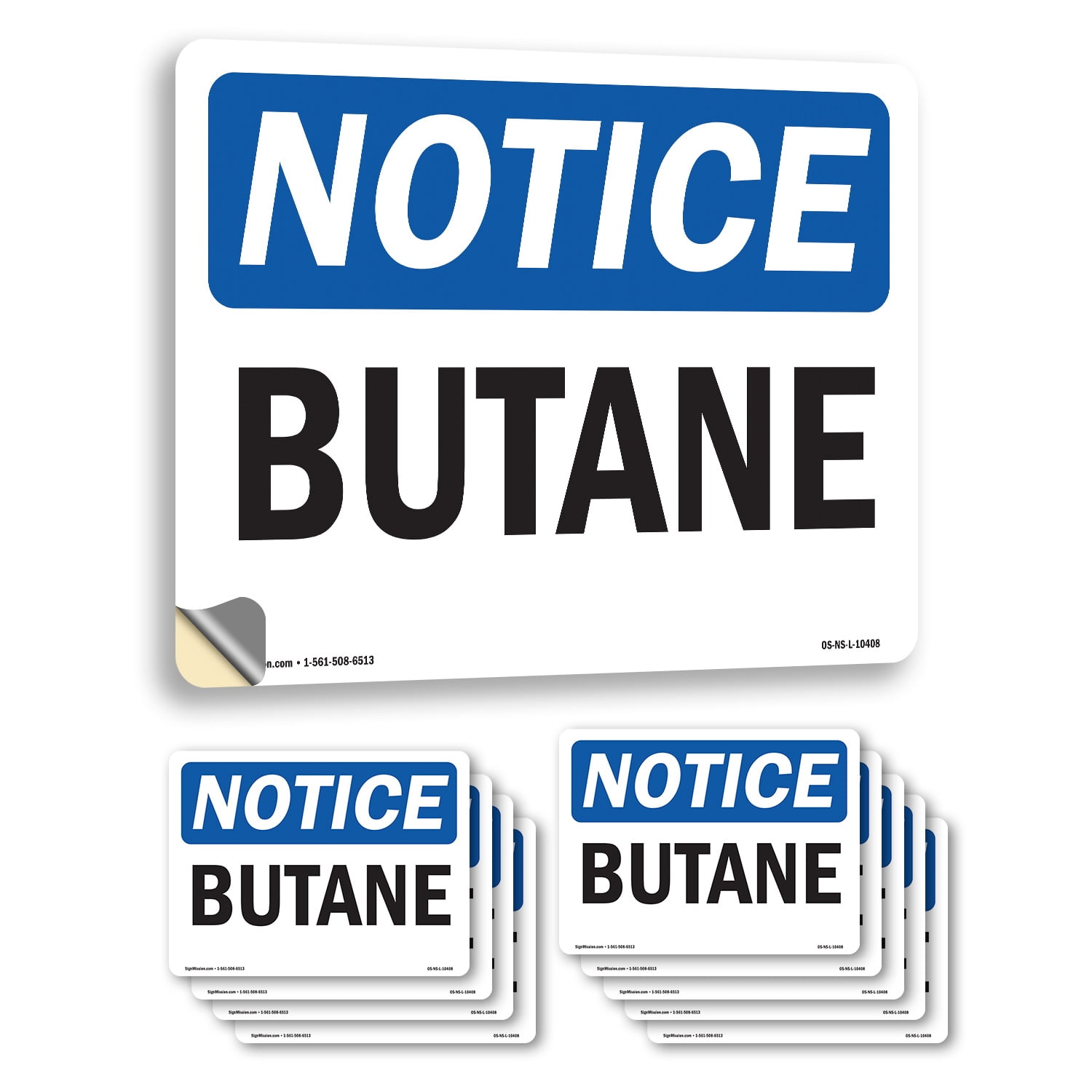 Butane OSHA Notice Vinyl Decal Label 24 Inch x 18 Inch - 10 Pack ...