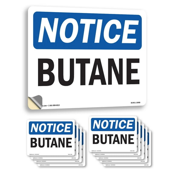 Butane OSHA Notice Vinyl Decal Label 24 Inch x 18 Inch - 10 Pack