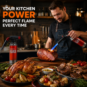 Butane Torch,Anti-Scald Cooking Torch Lighter with Adjustable Flame and Reverse Use,Kitchen Culinary Blow Torch for Sous Vide, Creme Brulee, Baking, BBQ, Soldering(Butane Canister Not Included)