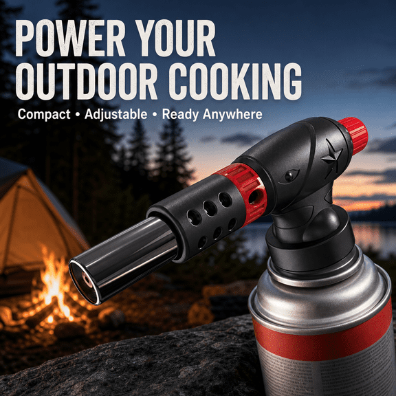 Butane Torch,Anti-Scald Cooking Torch Lighter with Adjustable Flame and Reverse Use,Kitchen Culinary Blow Torch for Sous Vide, Creme Brulee, Baking, BBQ, Soldering(Butane Canister Not Included)