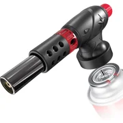 Butane Torch,Anti-Scald Cooking Torch Lighter with Adjustable Flame and Reverse Use,Kitchen Culinary Blow Torch for Sous Vide, Creme Brulee, Baking, BBQ, Soldering(Butane Canister Not Included)