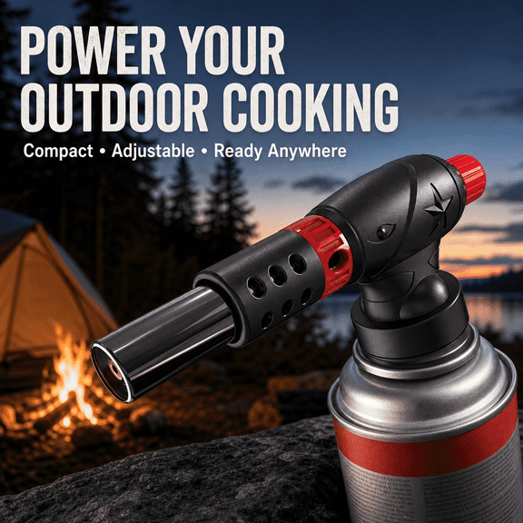 Butane Torch,Anti-Scald Cooking Torch Lighter with Adjustable Flame and Reverse Use,Kitchen Culinary Blow Torch for Sous Vide, Creme Brulee, Baking, BBQ, Soldering(Butane Canister Not Included)
