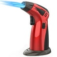 thumbnail image 1 of Butane Torch,Double Flame Mode Torch Lighter with Safety Lock,Refillable Lighter for Grill,BBQ,Candles,Camping(Gas Not Include)-Red, 1 of 7