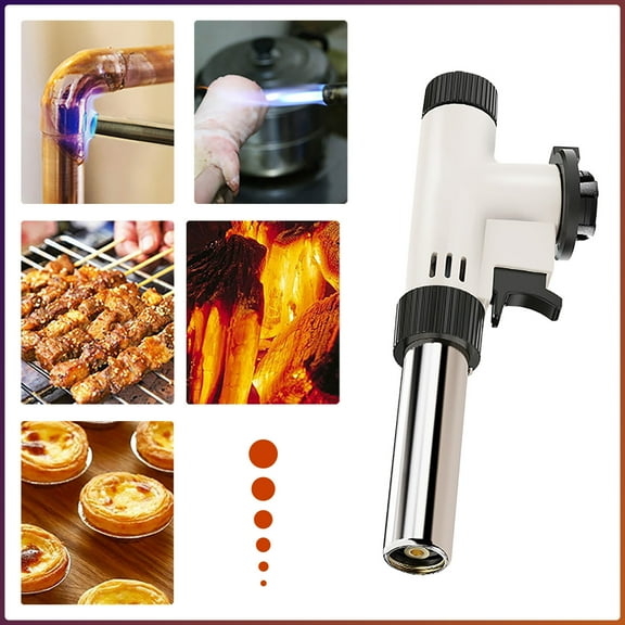 Butane Torch, Handheld Blow Torch for Culinary Roasting Welding and Ignition, Adjustable Flame Lighter for DIY Projects and Home Use(A)