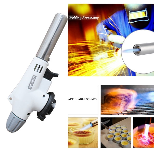 Butane Torch Kitchen Blow Lighter, Creme Brulee Blow Torch for Reverse Searing, BBQ, Baking, and Jewelry Making (Butane Gas Not Included) 1 Pcs, 6.89 Inches
