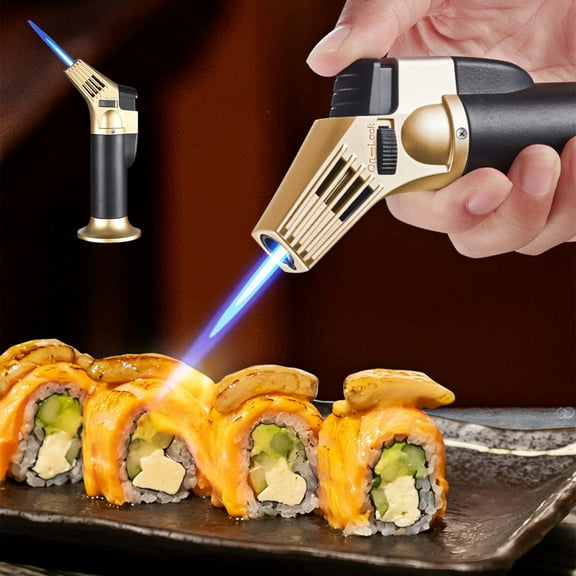 Butane Torch Lighter under $5! Kadlawus Butane Torch Lighter with Adjustable Flame Control, Refillable Kitchen Culinary Lighter for Creme Brulee Dessert
