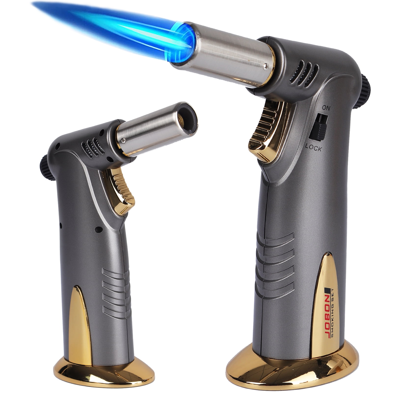 Butane Torch Lighter with Adjustable Flame, One Handed Blow Torch with