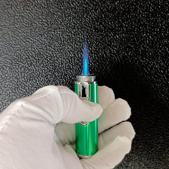 Butane Torch Lighter, Gaqring Rechargeable Slim Multipurpose Hand Lighter, Adjustable Flame Refillable Butane Lighter for Candles Grills Outdoor Use, Green
