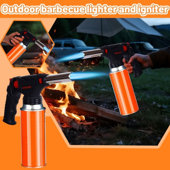Butane Torch Lighter Portable Cooking Blow Torch for Grilling and Caramelizing Desserts Handheld Gas Igniter Outdoor Camping BBQ Searing Tool for Home Chefs and DIY Crafters