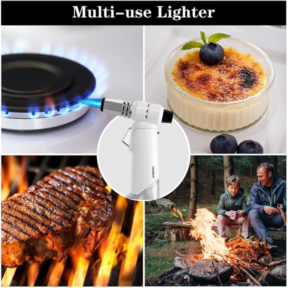 Butane Torch Lighter, Refillable Kitchen Cooking Torch, Multipurpose Windproof Windproof Adjustable Flame Lighter with Gift Box for Creme Brulee Dessert Baking (Butane Gas Not Include)
