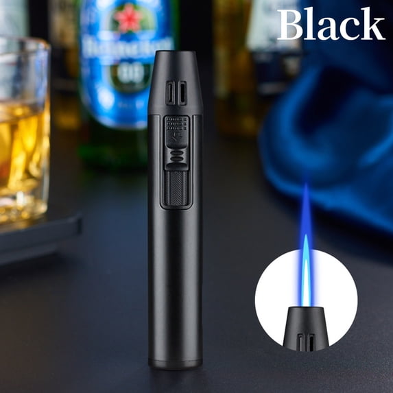 Butane Torch Lighters, 4.25-inch Refillable Pen Lighter Adjustable Jet Blue Flame Butane Lighter for Grill BBQ Camping (Gas Not Included)
