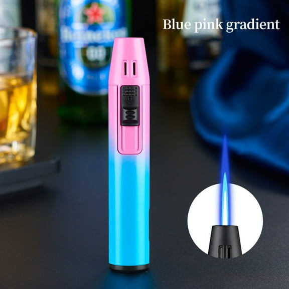 Butane Torch Lighters, 4.25-inch Refillable Pen Lighter Adjustable Jet Blue Flame Butane Lighter for Grill BBQ Camping (Gas Not Included)
