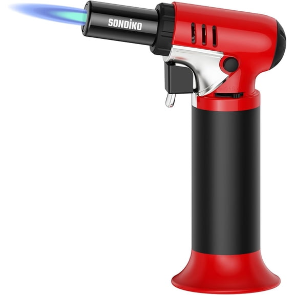 Butane Torch Lighters with Visible Fuel Window 2 Pack, Refillable Soldering Torch with Adjustable Flame for Welding, Resin Art, Industrial(Butane Gas Not Included)