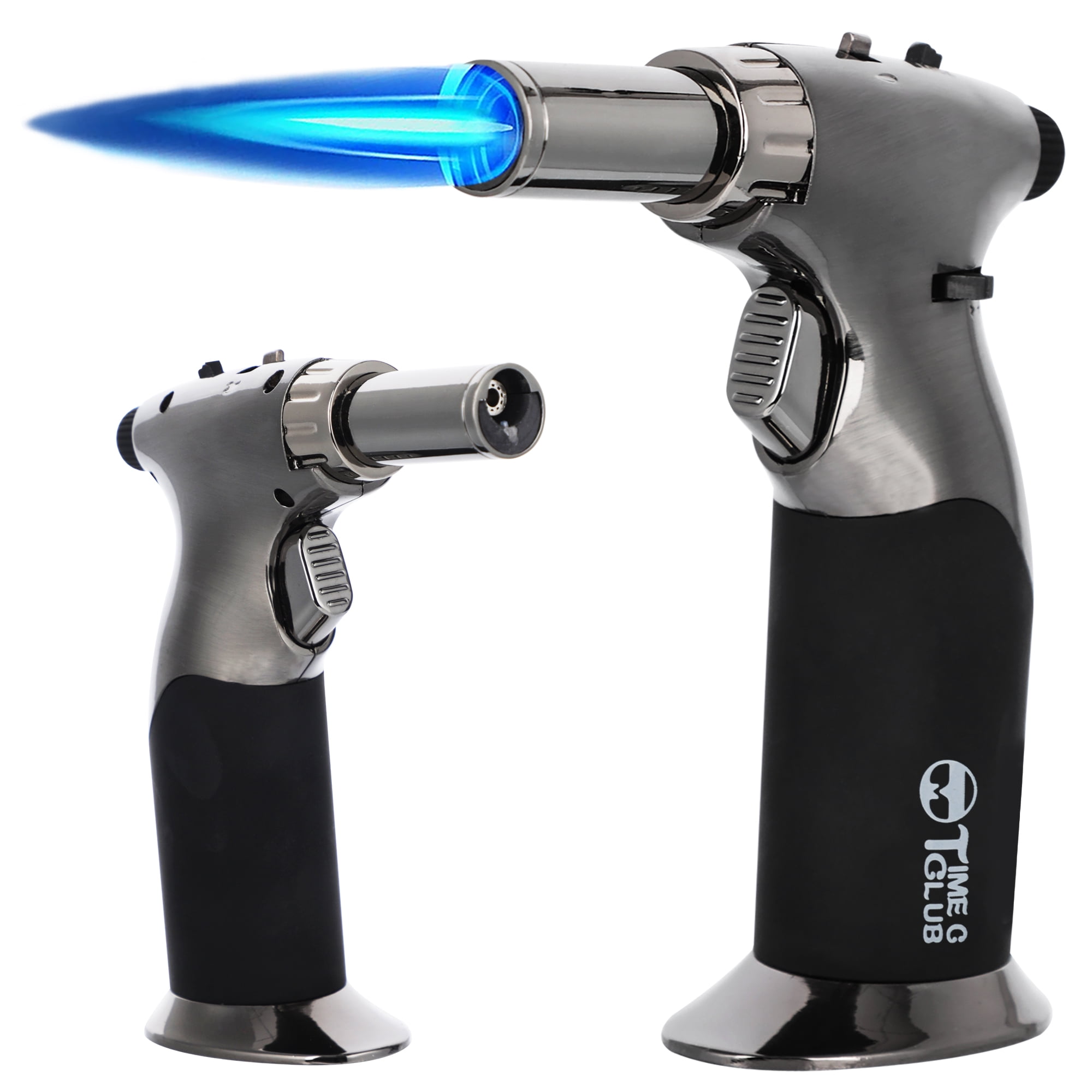 TIME C CLUB Premium Adjustable Flame Black Butane Torch